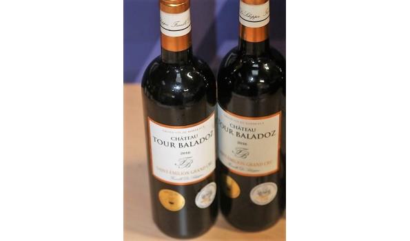 4 flessen à 75cl rode wijn CHATEAU TOUR BALADOZ, Bordeaux, Saint-Emilion Grand Cru, 2016, Frankrijk